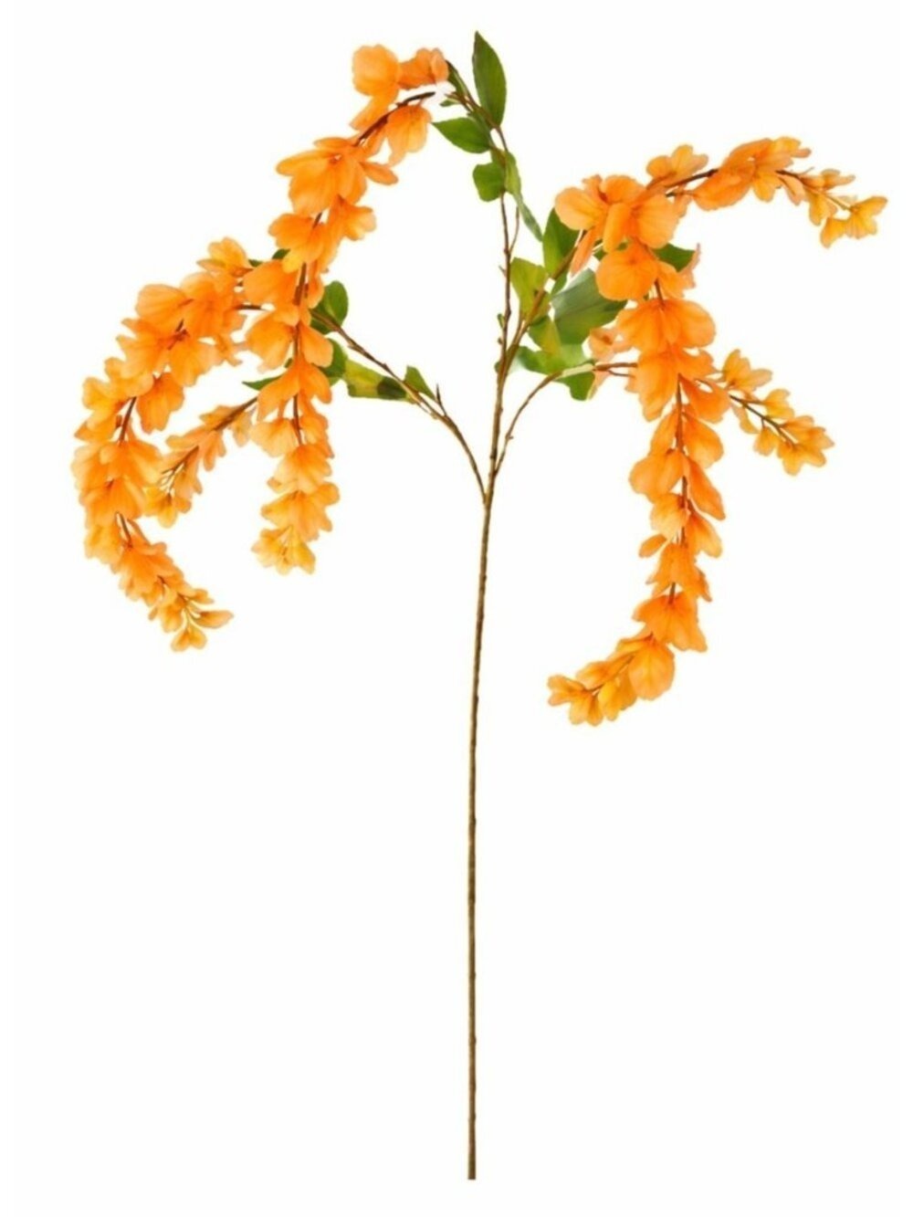 Orange Wisteria Stem 43 Inch Artificial Hanging Flowers Tangerine Silk Wisteria
